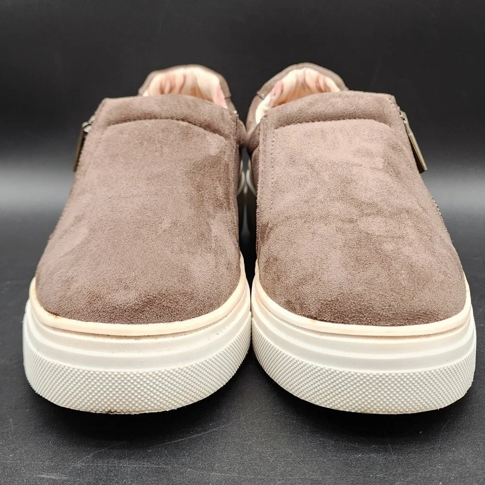 Maurices 9 Brown Tegan Platform Zip Up Sneaker Faux Suede Boho Casual Streetwear